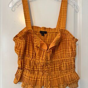 Anthropologie Smocked Top-size L